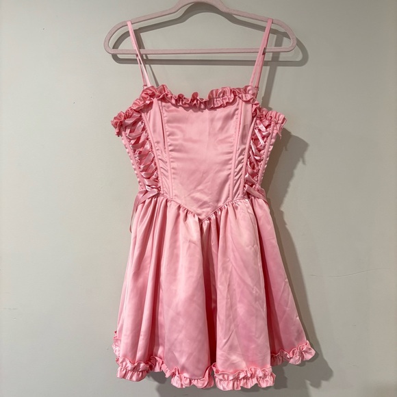 Sugar Thrillz Dresses & Skirts - Sugar Thrillz pink Ruffle corset Mini Dress